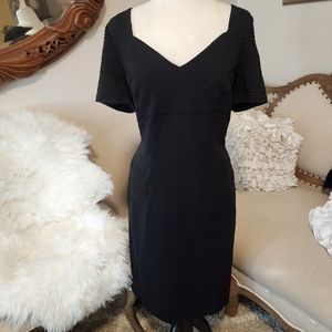 Escada Black Short Sleeve Viscose Sheath Dress